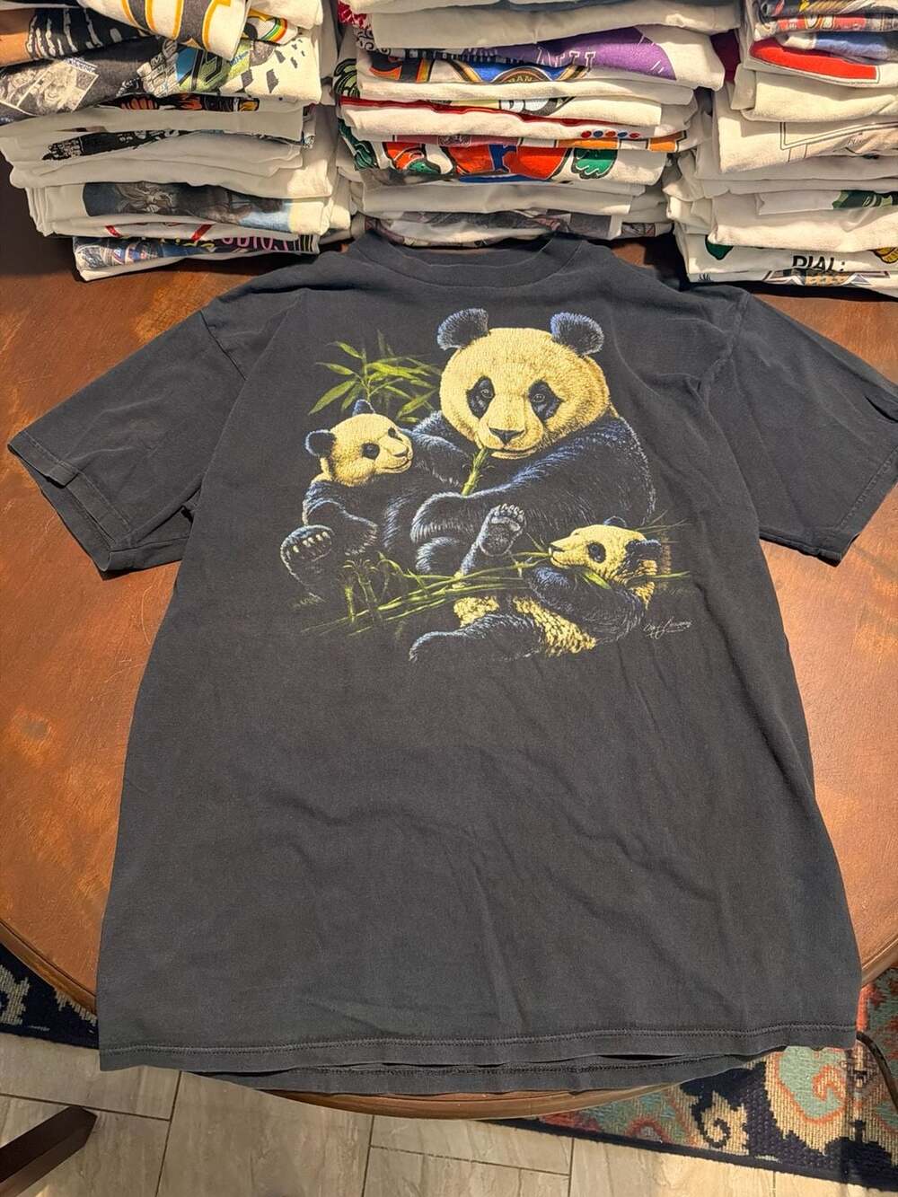Vintage 90s Silkmasters Cliff Bonamie Panda Family Nature T-Shirt XL/2XL
